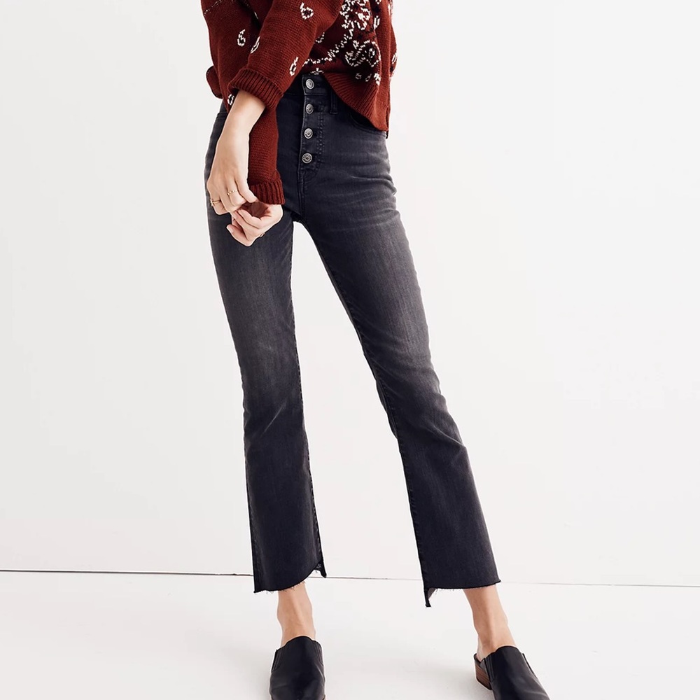 Madewell Black Boot-Cut Button-Fly Jeans